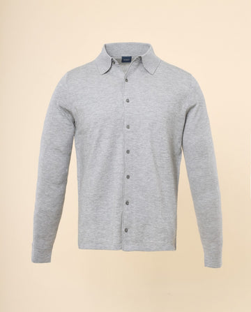 Casaco de Malha em Cinzento Claro